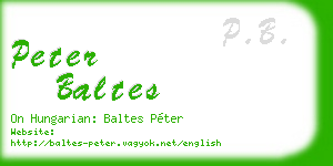 peter baltes business card